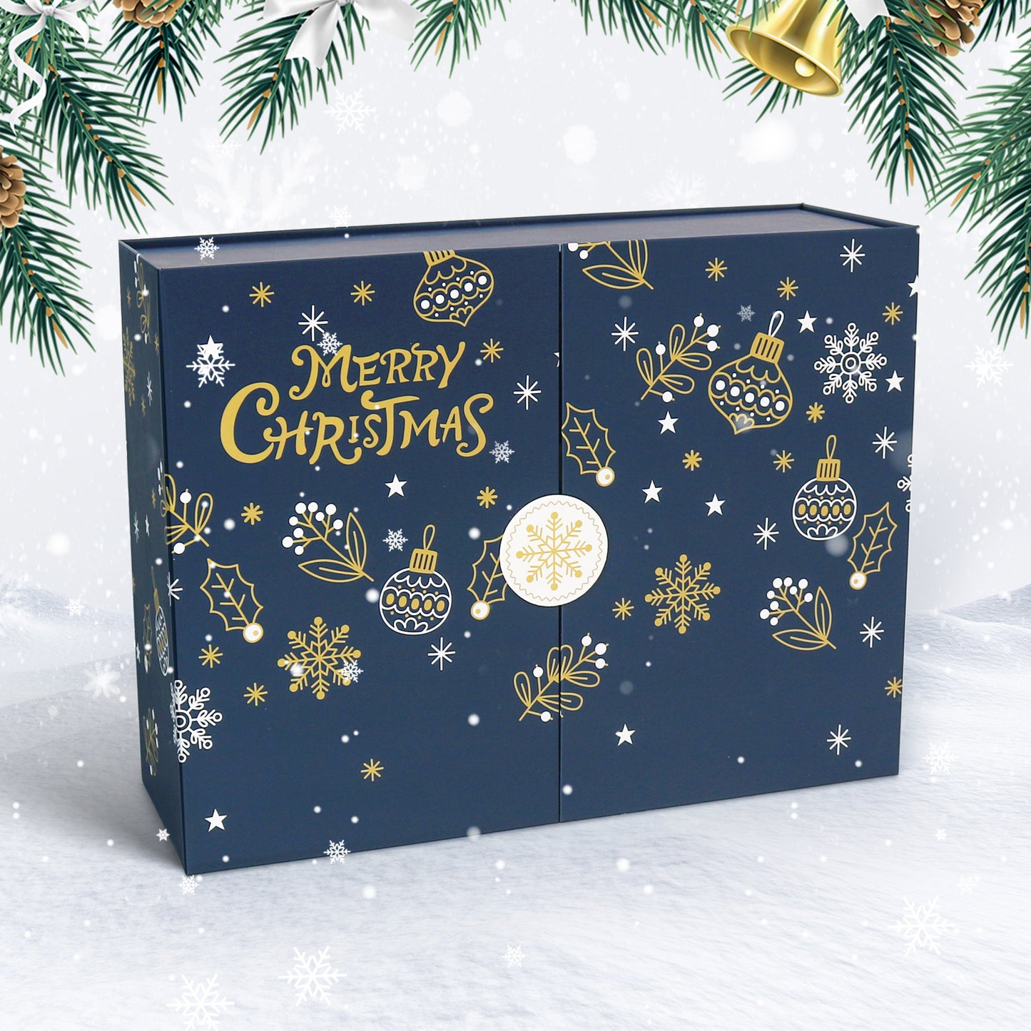 Blue Snowflake Christmas-PBN Calendar Gift Box