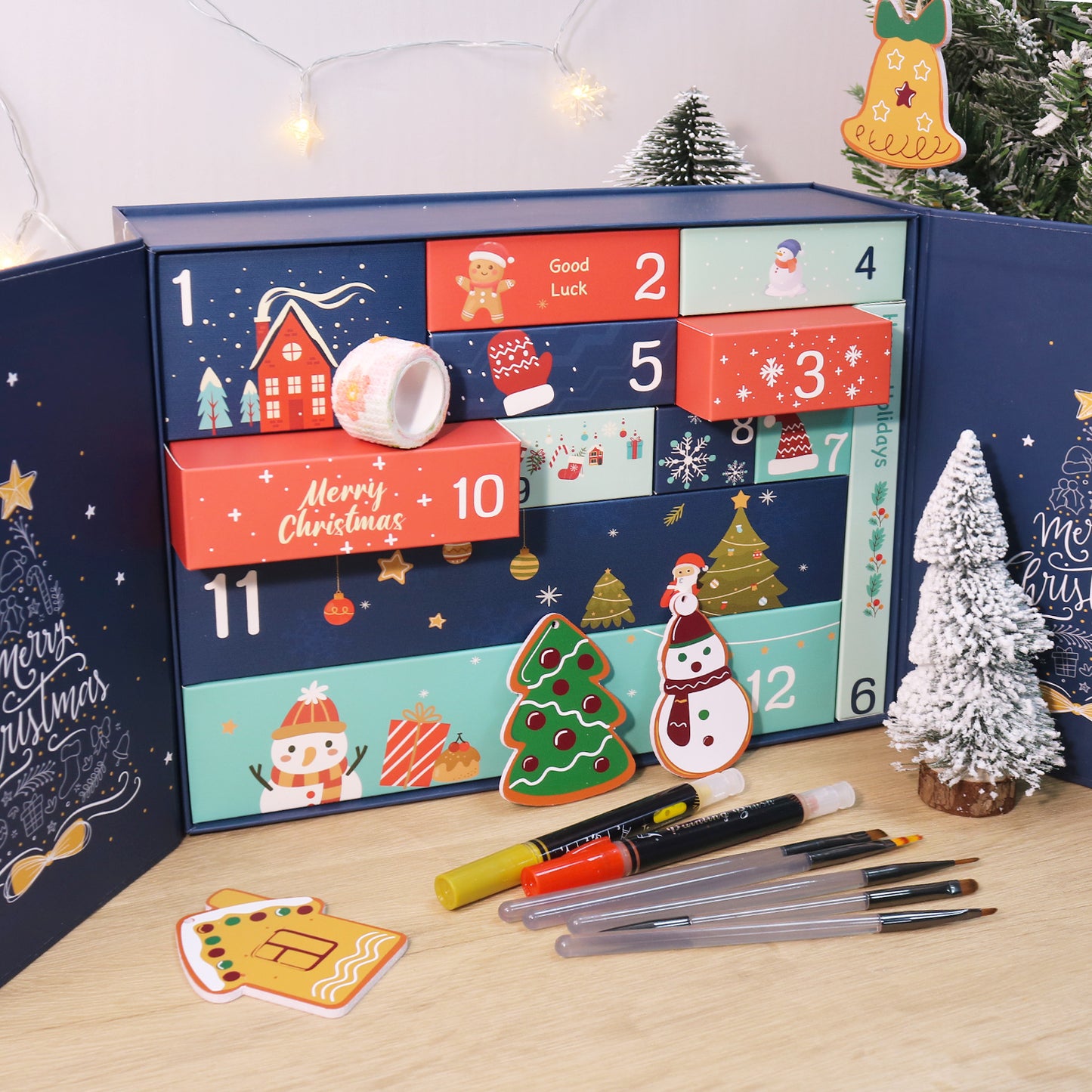 Blue Snowflake Christmas-PBN Calendar Gift Box