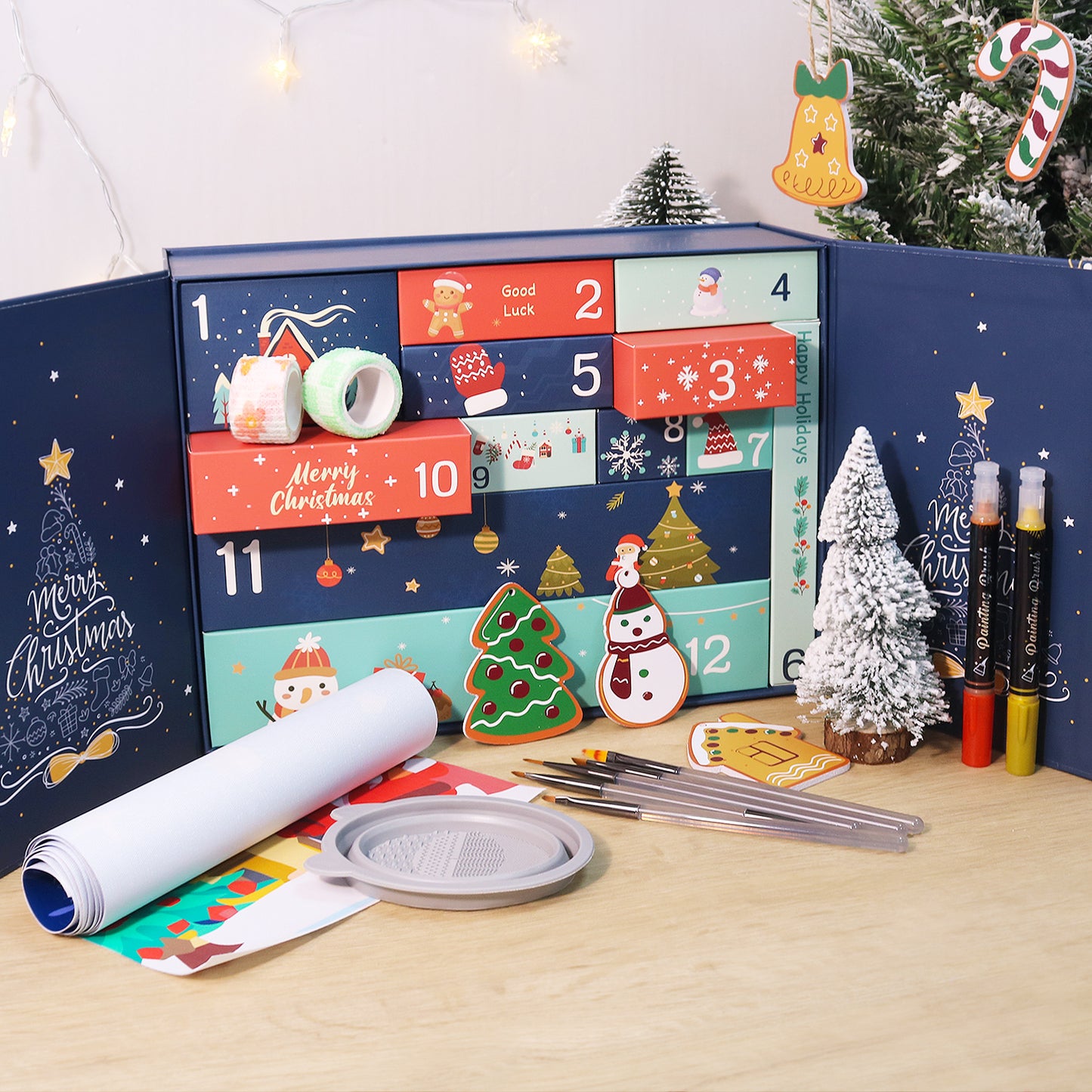 Blue Snowflake Christmas-PBN Calendar Gift Box