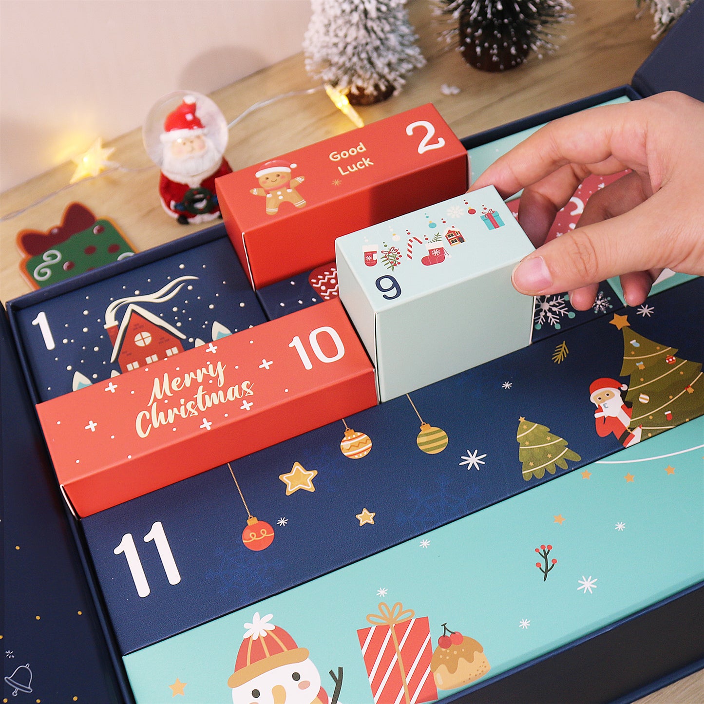Blue Snowflake Christmas-PBN Calendar Gift Box