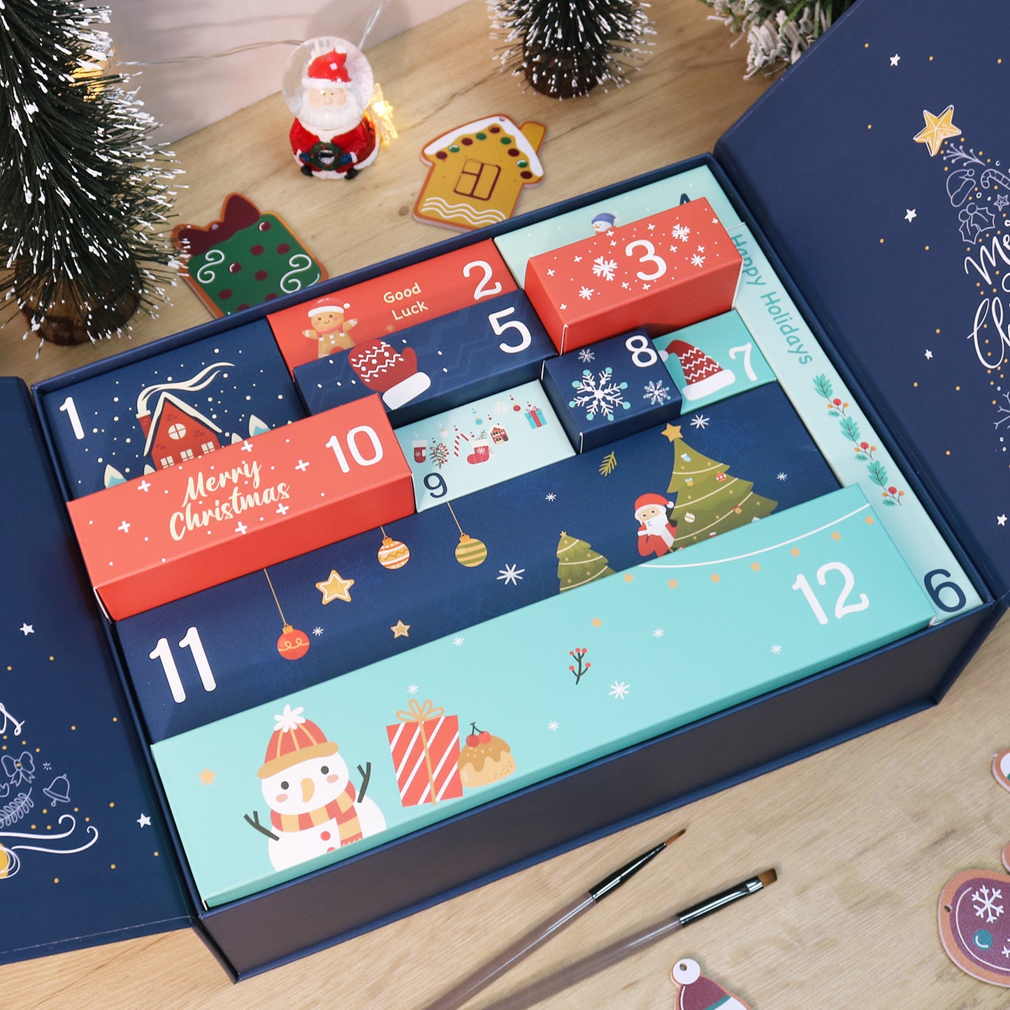 Blue Snowflake Christmas-PBN Calendar Gift Box