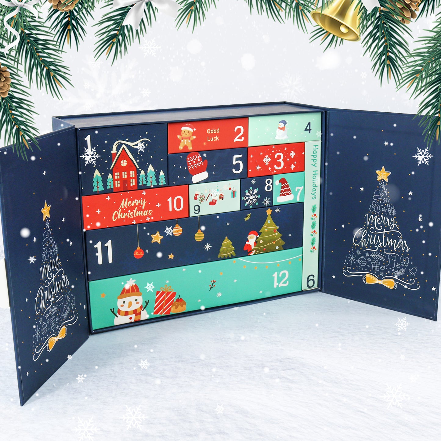 Blue Snowflake Christmas-PBN Calendar Gift Box