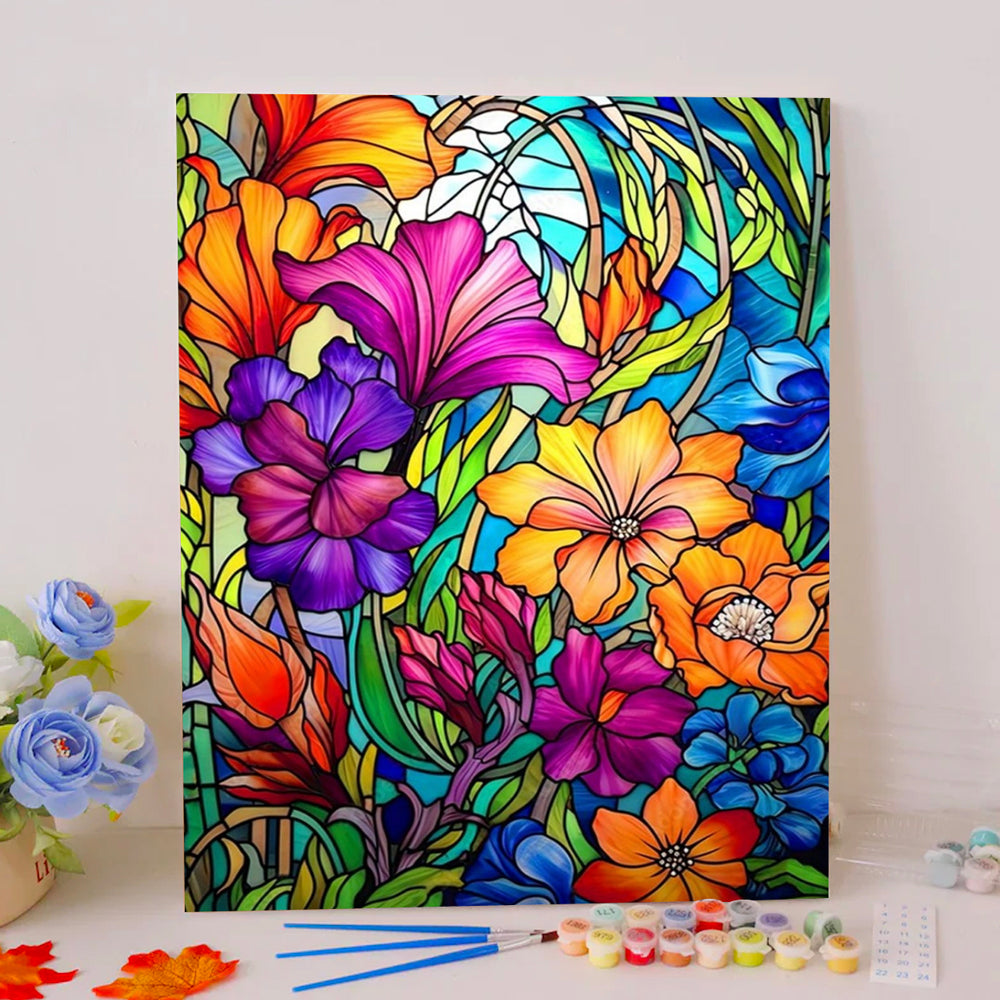 Bright Flowers - Paint by Numbers Kits