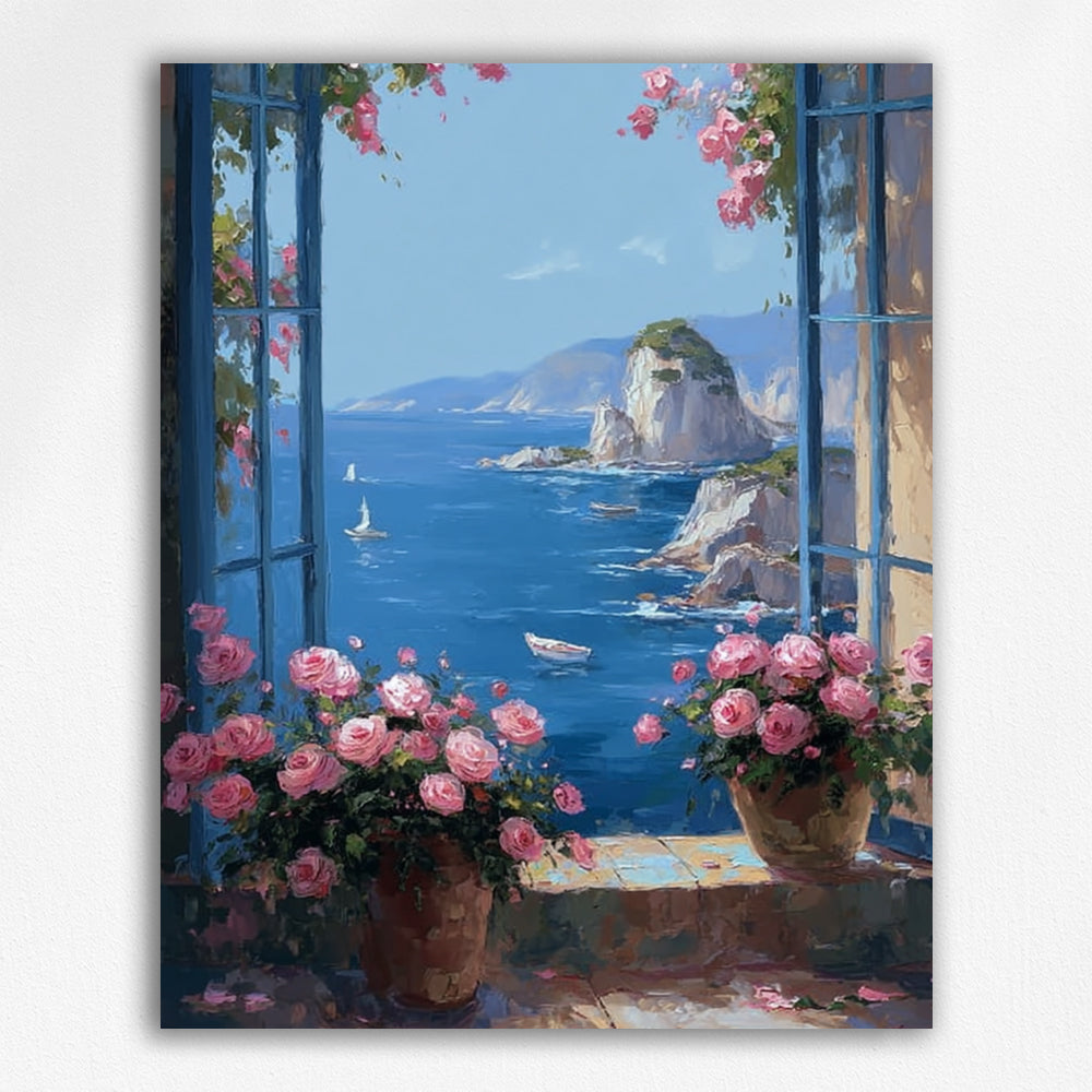 Camellias and Sailboats - Paint by Numbers Kits
