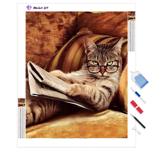 Cat Reading Times By Maikoo™ Diamond Painting Kit