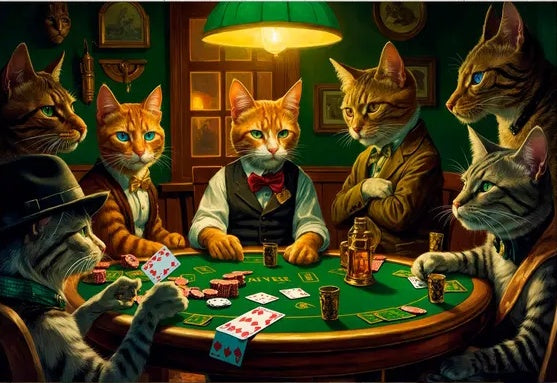 Cat World Gambling - Paint by Numbers Kits