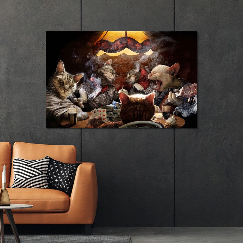 Cat Gambling Game - Paint by Numbers Kits