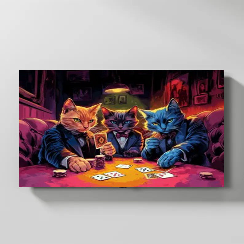 Cat Gambling Storm - Paint by Numbers Kits