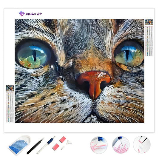 Close-up Cat's Galaxical Eyes door Maikoo™ Diamond Painting Kit