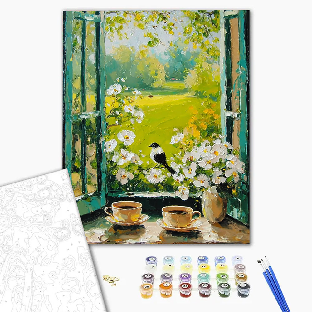 Coffee and Birds - Paint by Numbers Kits
