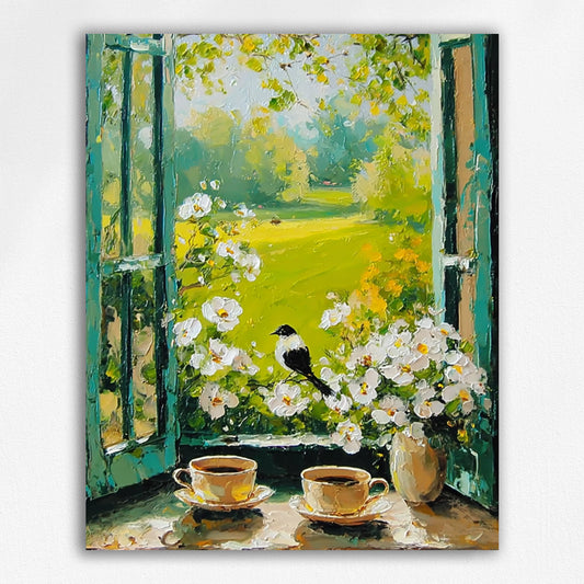 Coffee and Birds - Paint by Numbers Kits