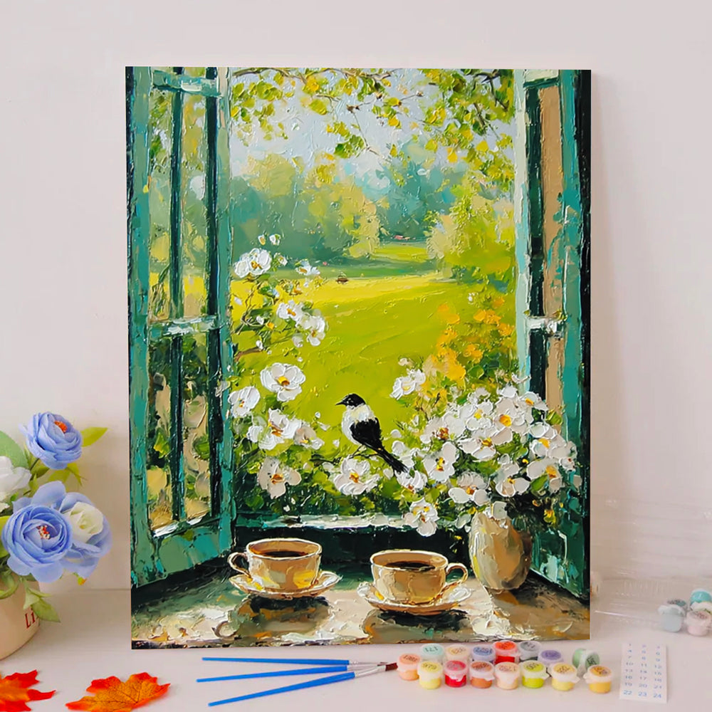 Coffee and Birds - Paint by Numbers Kits