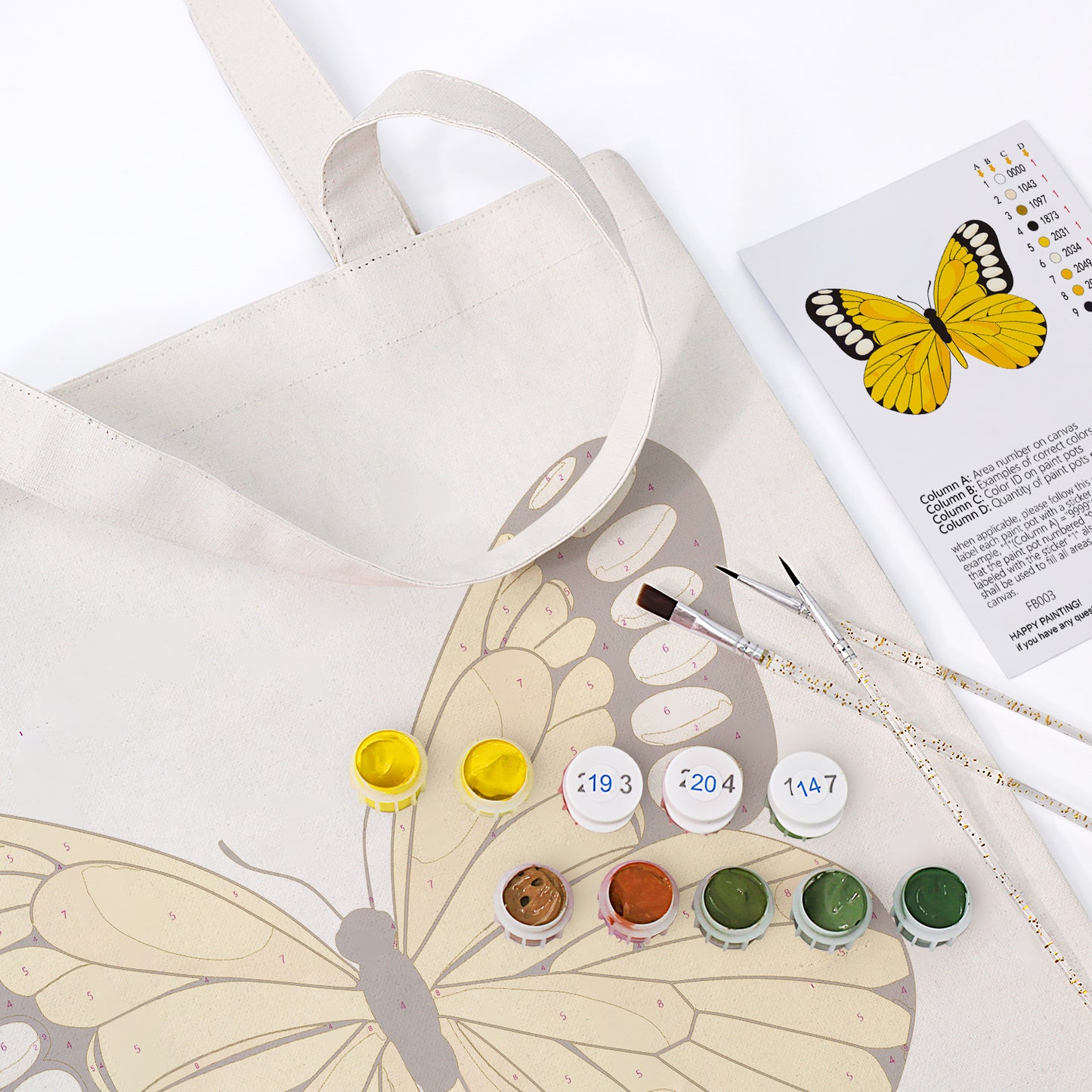 Colorful Butterfly PBN Bag