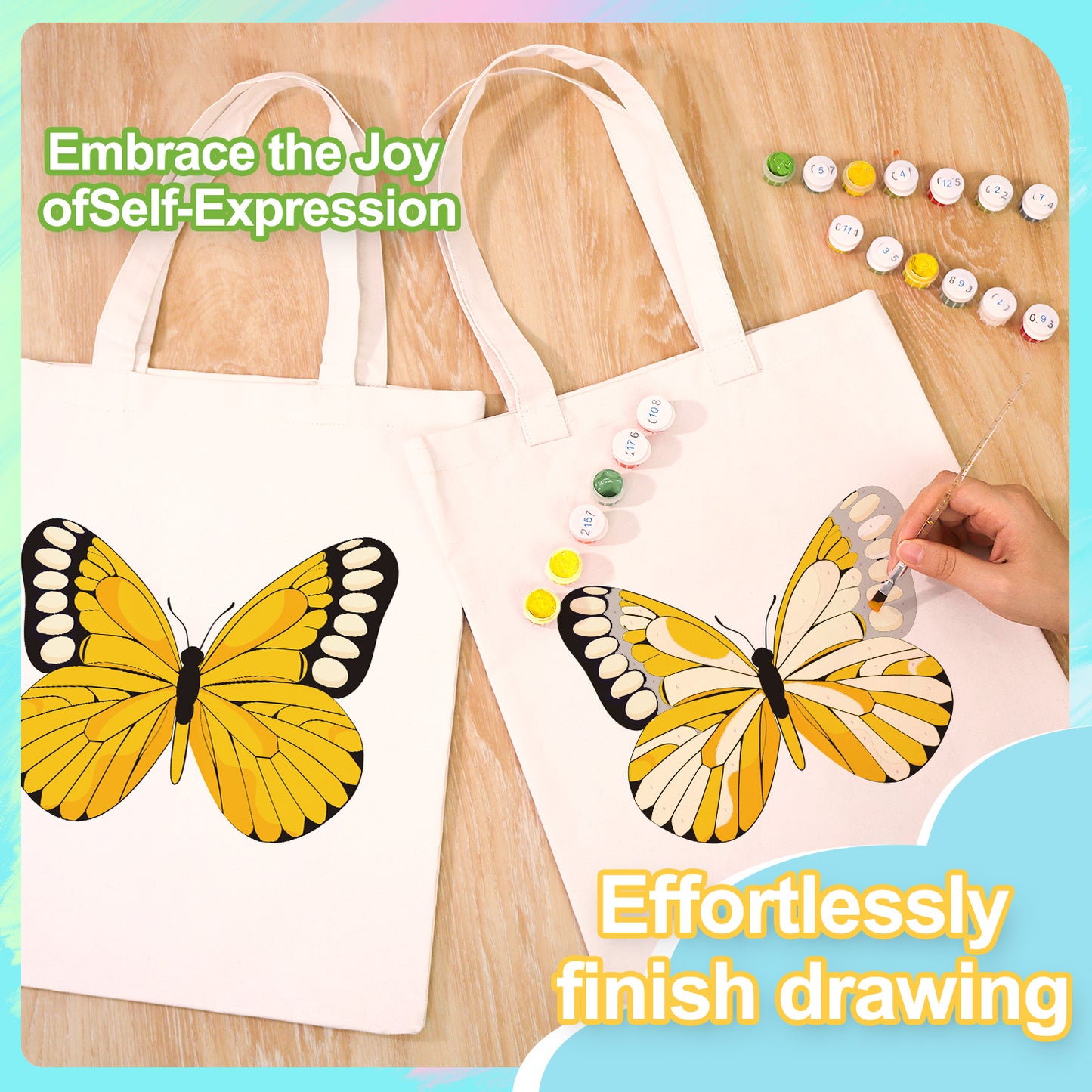 Colorful Butterfly PBN Bag