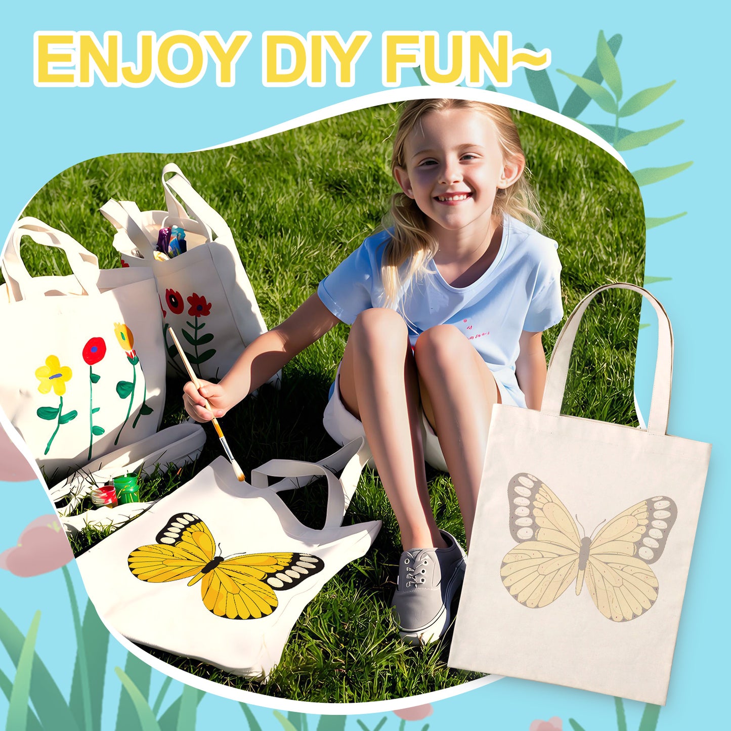 Colorful Butterfly PBN Bag