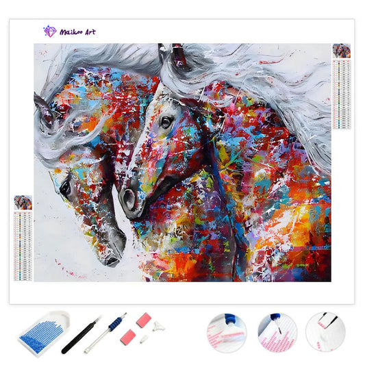 Kleurrijke paarden van Maikoo™ Diamond Painting Kit