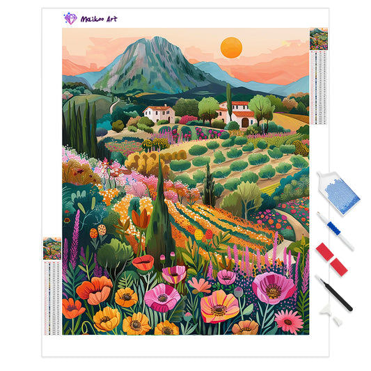 Kleurrijk landschap van Maikoo™ Diamond Painting Kit #04