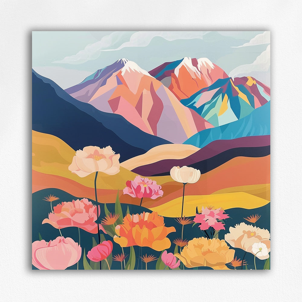 Kleurrijke bergen decompressie mini verf op nummer kit #02