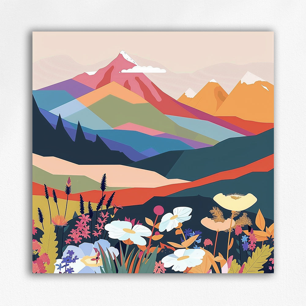 Colorful Mountains Decompression Mini Paint by Number Kit #03