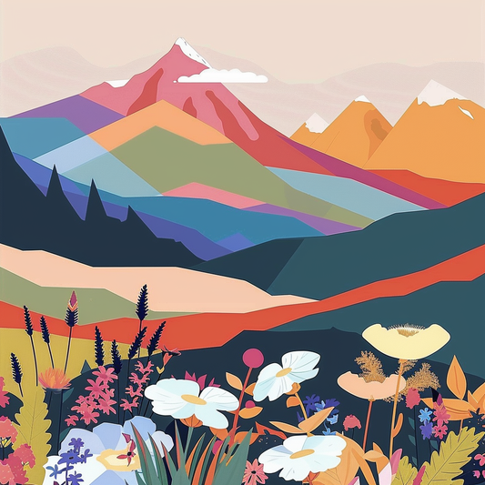 Kleurrijke bergen decompressie mini verf op nummer kit #03