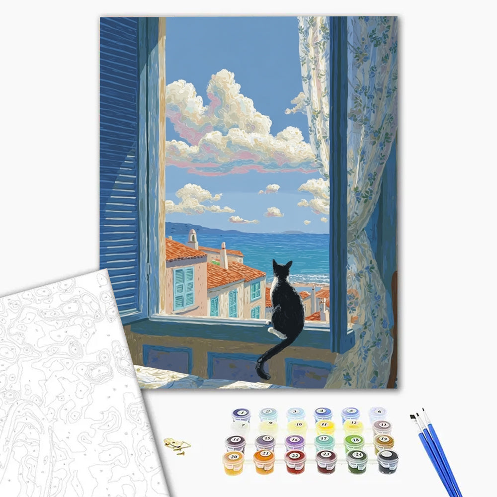Colorful Clouds and Cats - Paint by Numbers Kits