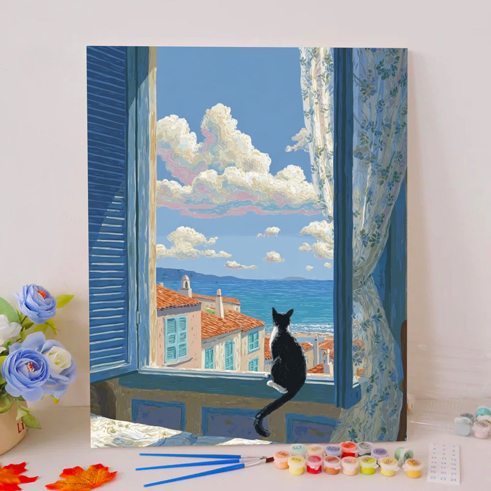 Colorful Clouds and Cats - Paint by Numbers Kits