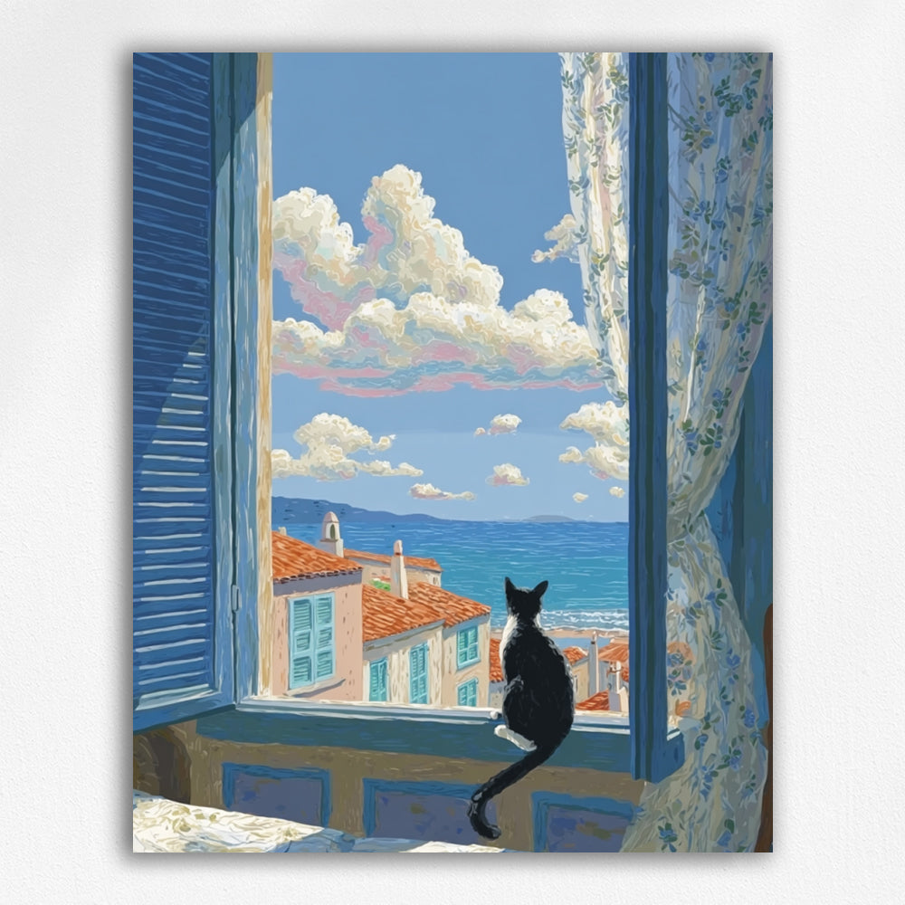 Colorful Clouds and Cats - Paint by Numbers Kits