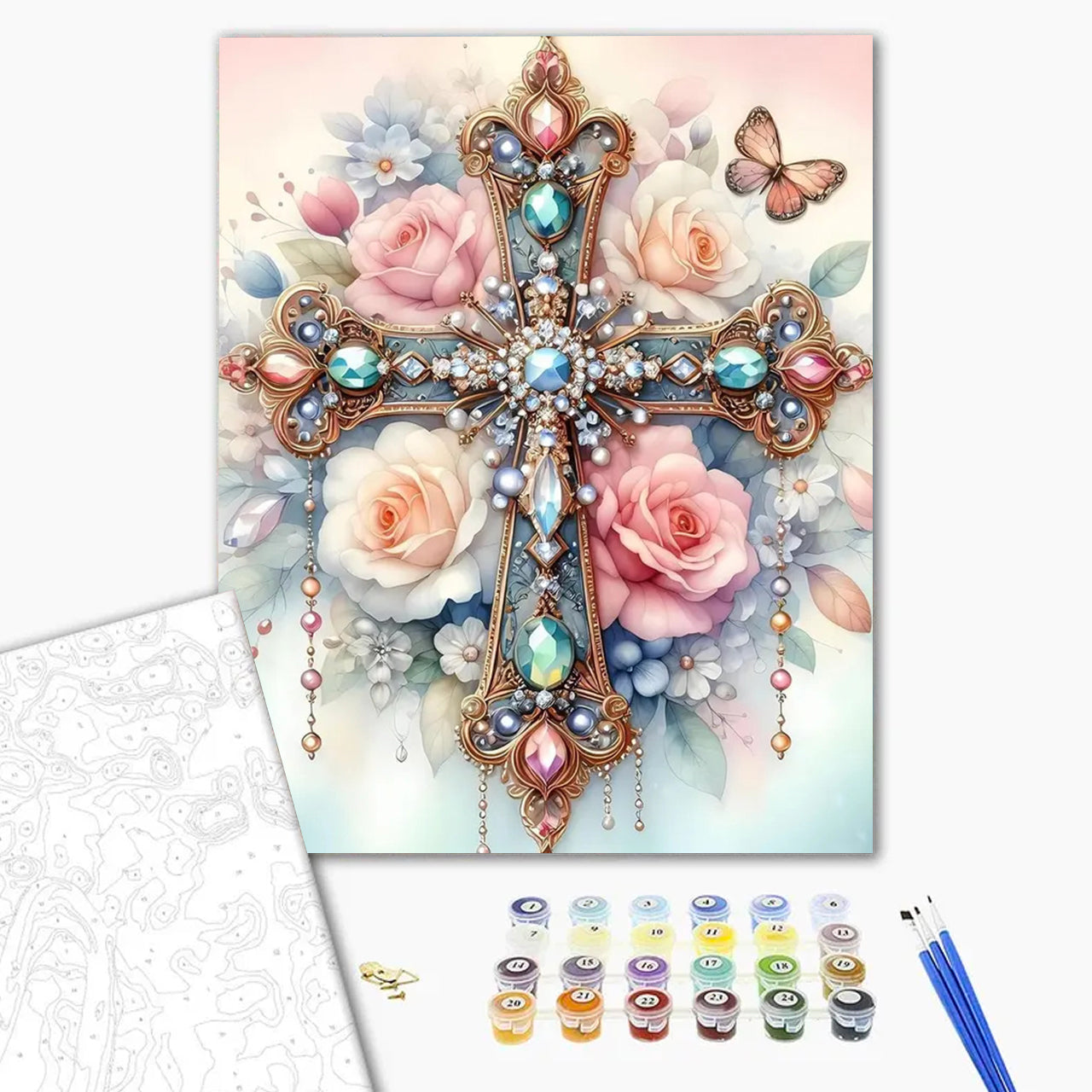 Colorful Cross Paint by Numbers