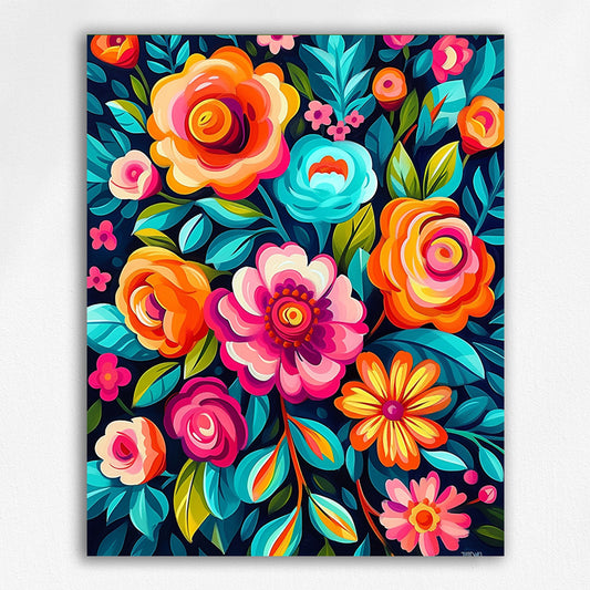 Colorful flowers Paint by Number Kit #7