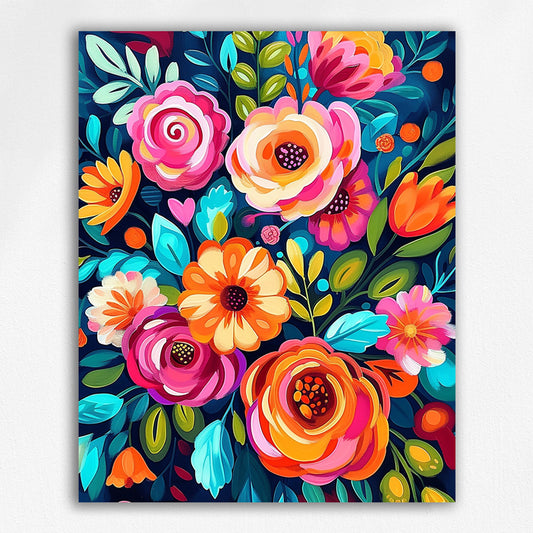 Colorful flowers Paint by Number Kit #2