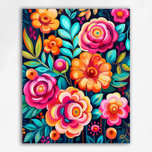 Colorful flowers Paint by Number Kit #3