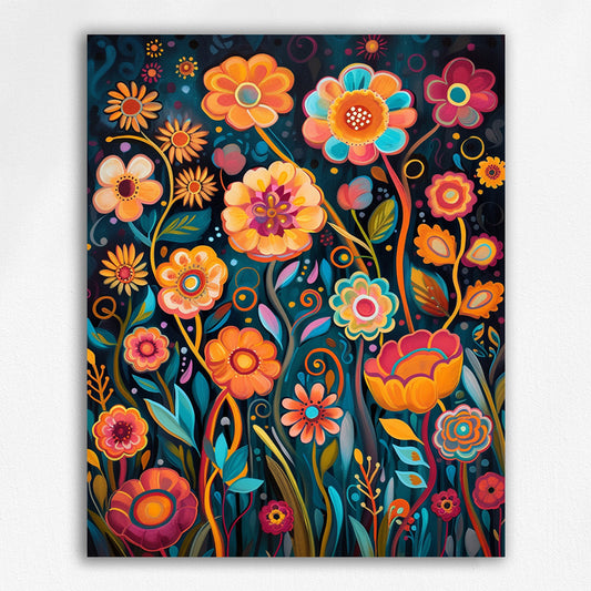 Colorful flowers Paint by Number Kit #5