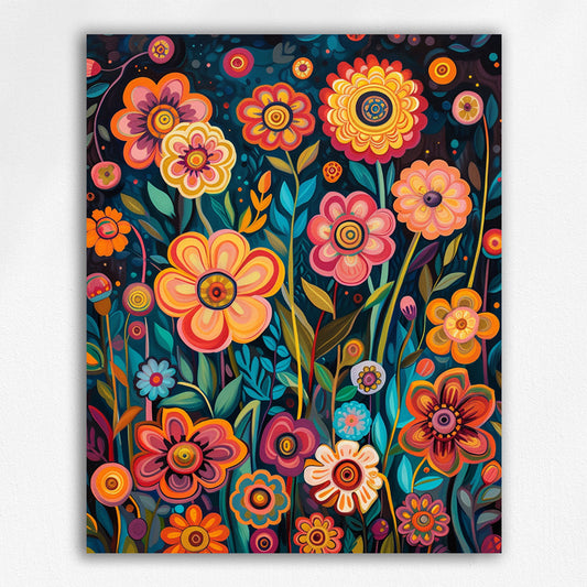 Colorful flowers Paint by Number Kit #6