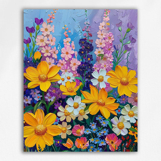 Kleurrijke bloemen van Maikoo™Paint by Numbers #17