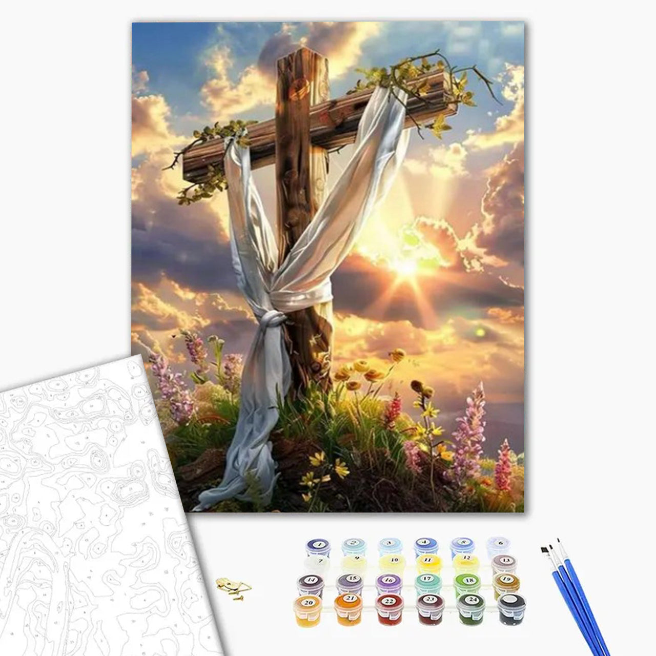 Cross in the Sun Paint by Numbers