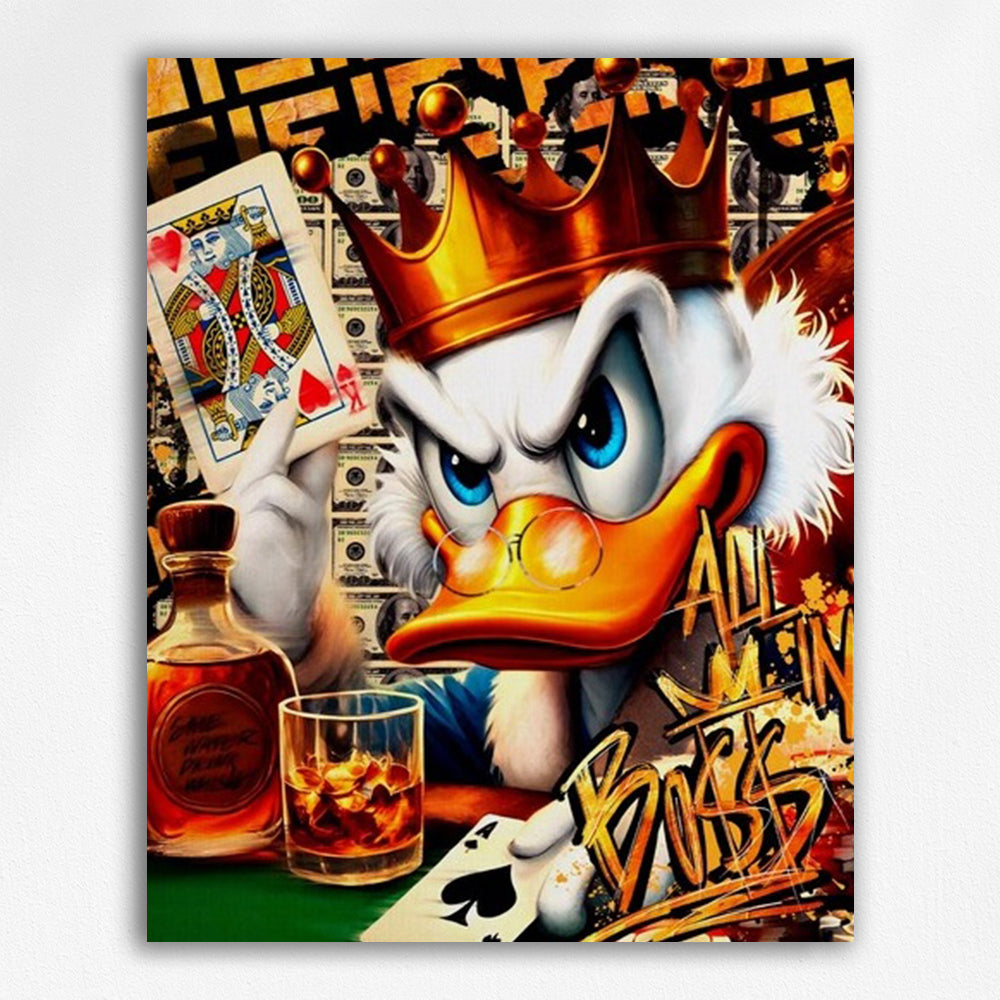 Duck with a crown and Poker - Paint by Numbers Kits