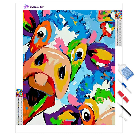 Exotic Colorful Cows By Maikoo™ Diamond Painting Kit