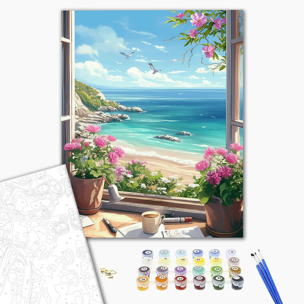 Flower Sea Coast - Paint by Numbers Kits