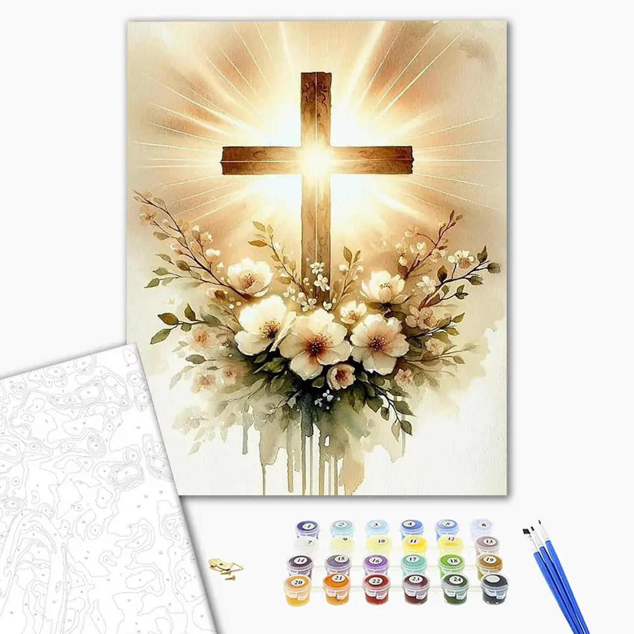 Golden Cross Paint by Numbers