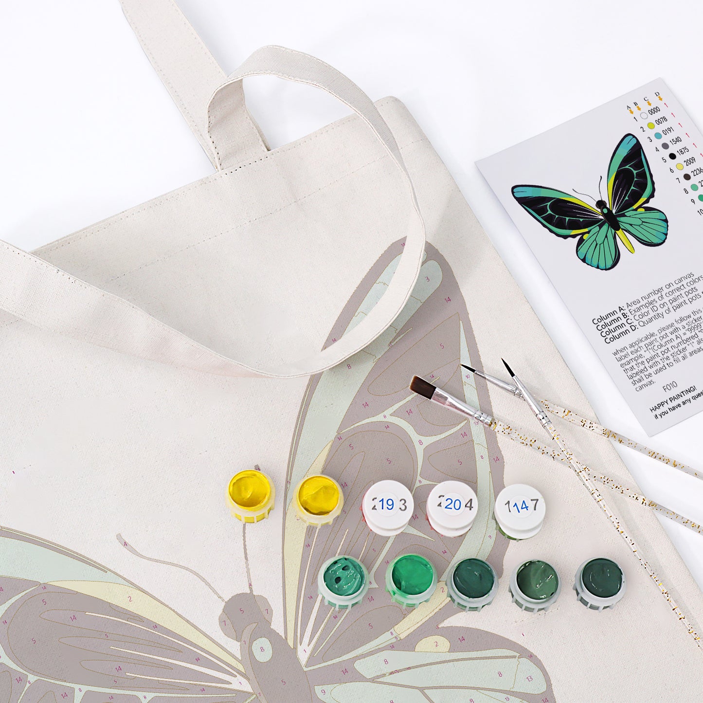 Green Butterfly PBN Bag