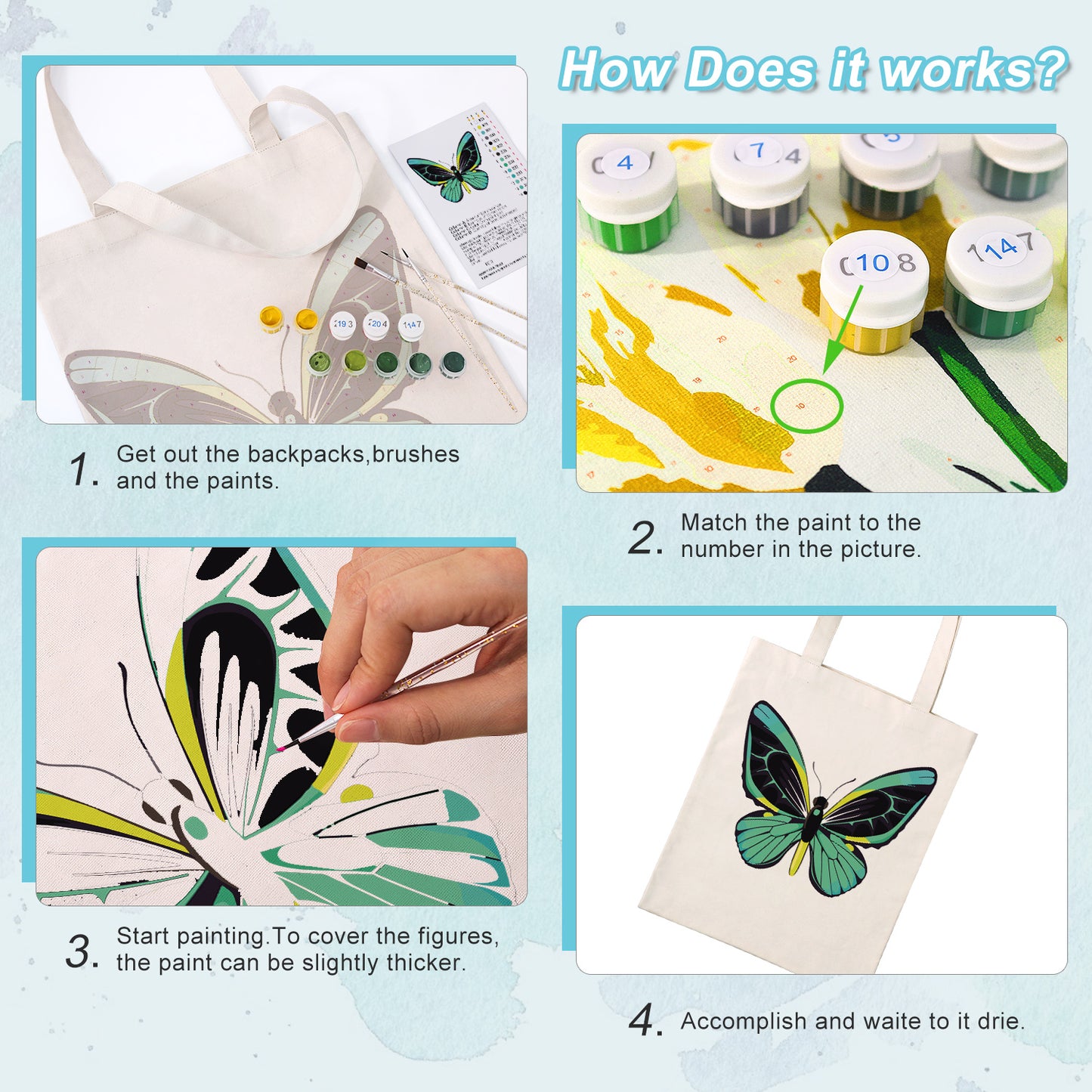 Green Butterfly PBN Bag