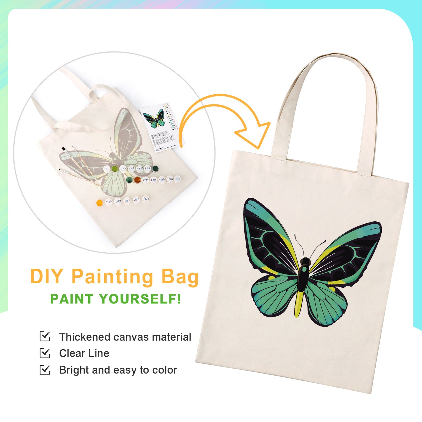 Green Butterfly PBN Bag
