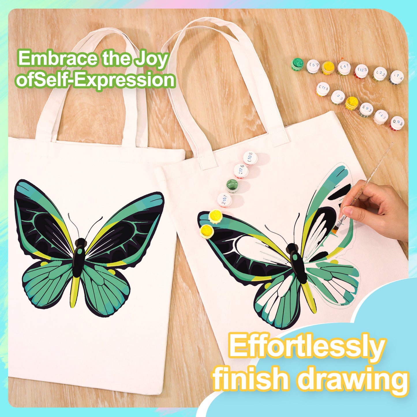 Green Butterfly PBN Bag