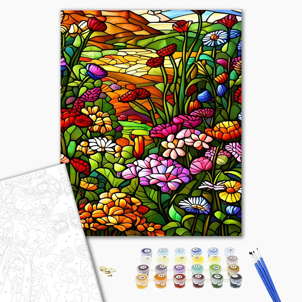 Hydrangeas and Dianthus - Paint by Numbers Kits