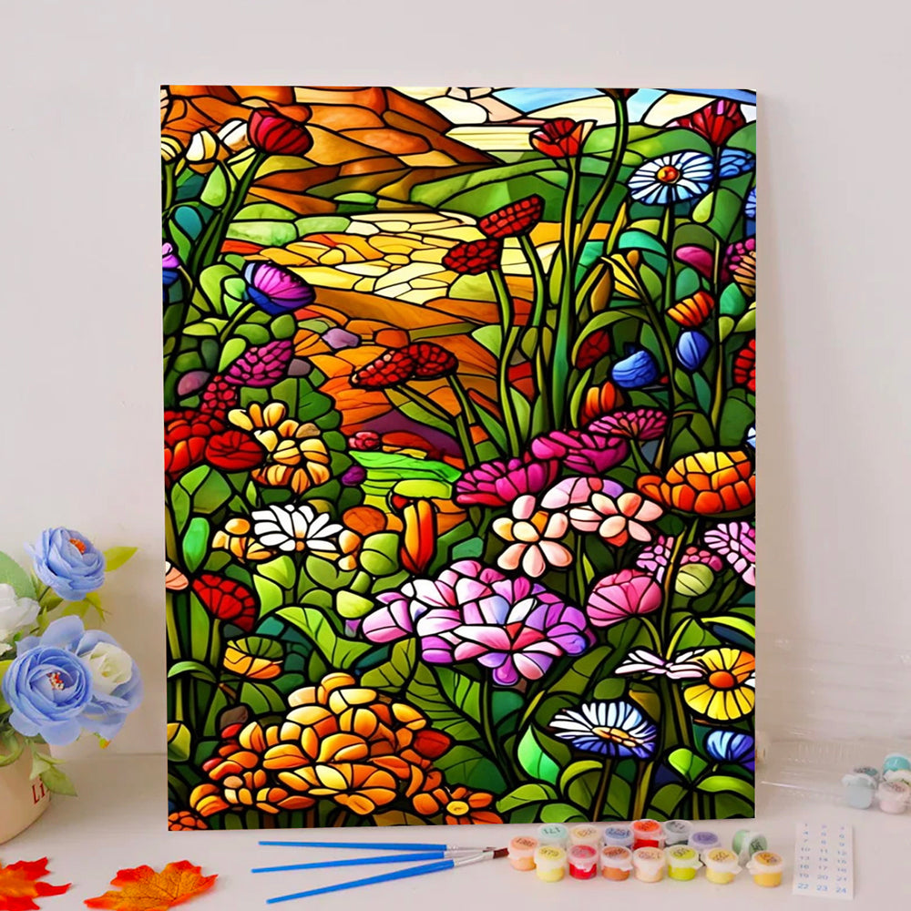 Hydrangeas and Dianthus - Paint by Numbers Kits