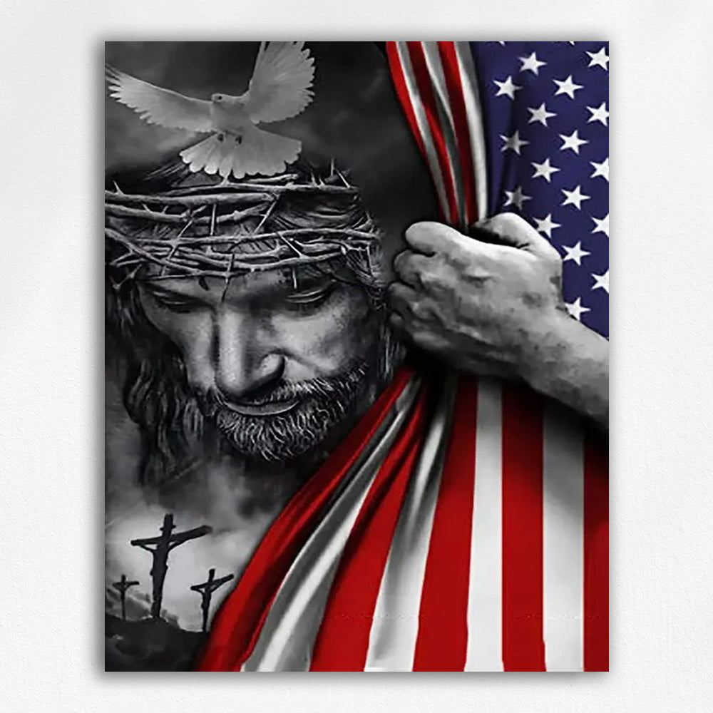 Jesus and the Dove of Peace Paint by Numbers