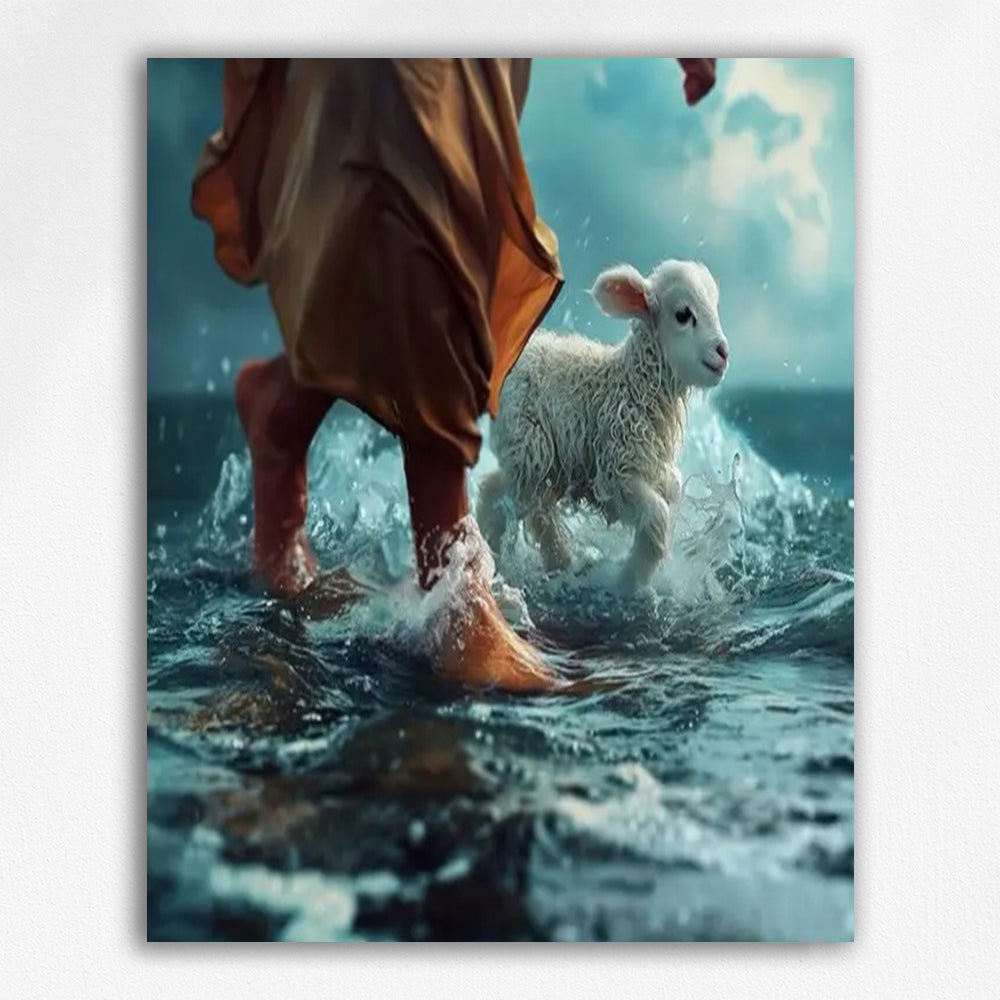 Jesus and the Sheep Paint by Numbers