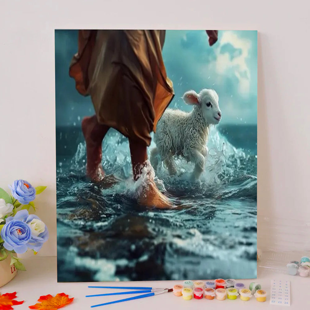 Jesus and the Sheep Paint by Numbers