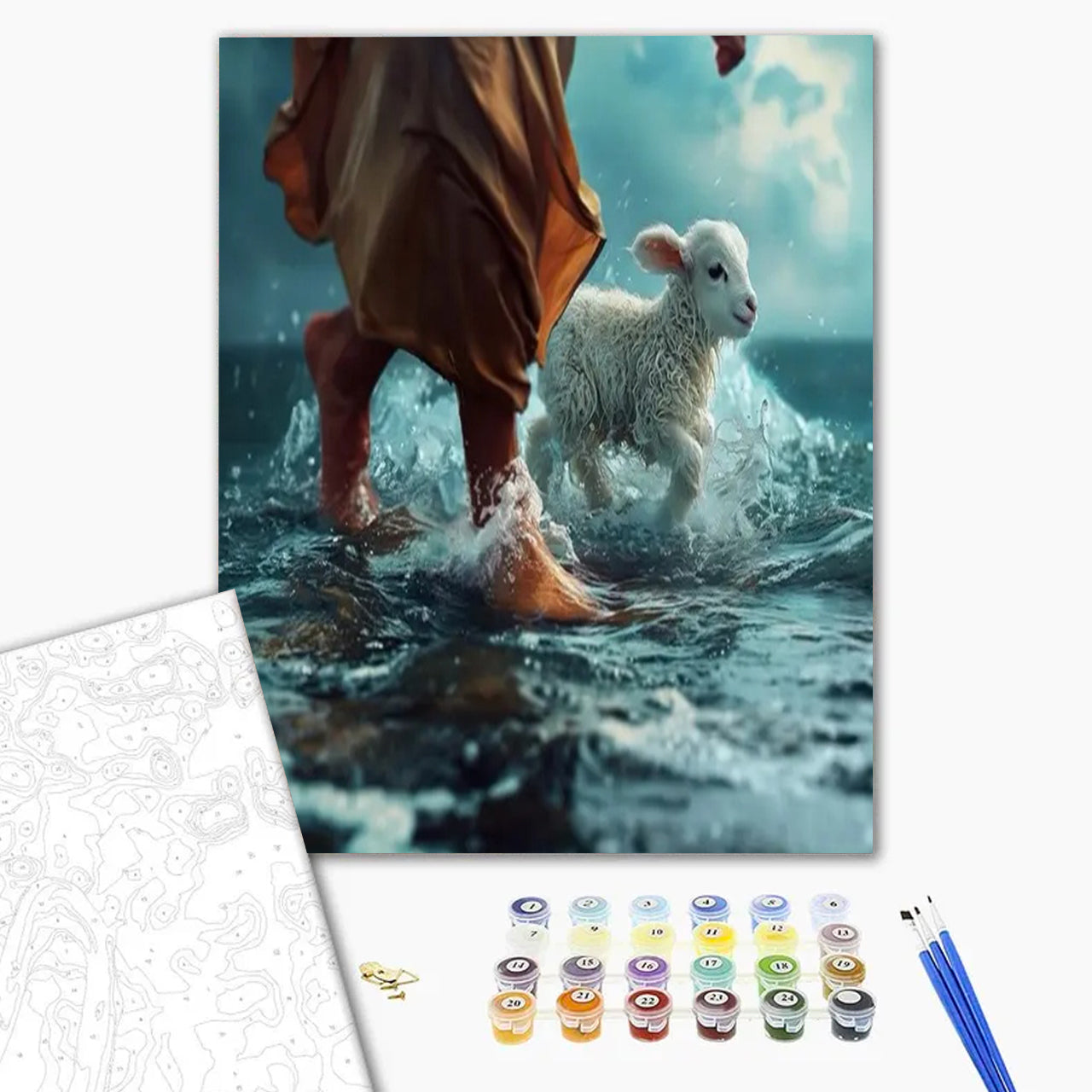 Jesus and the Sheep Paint by Numbers