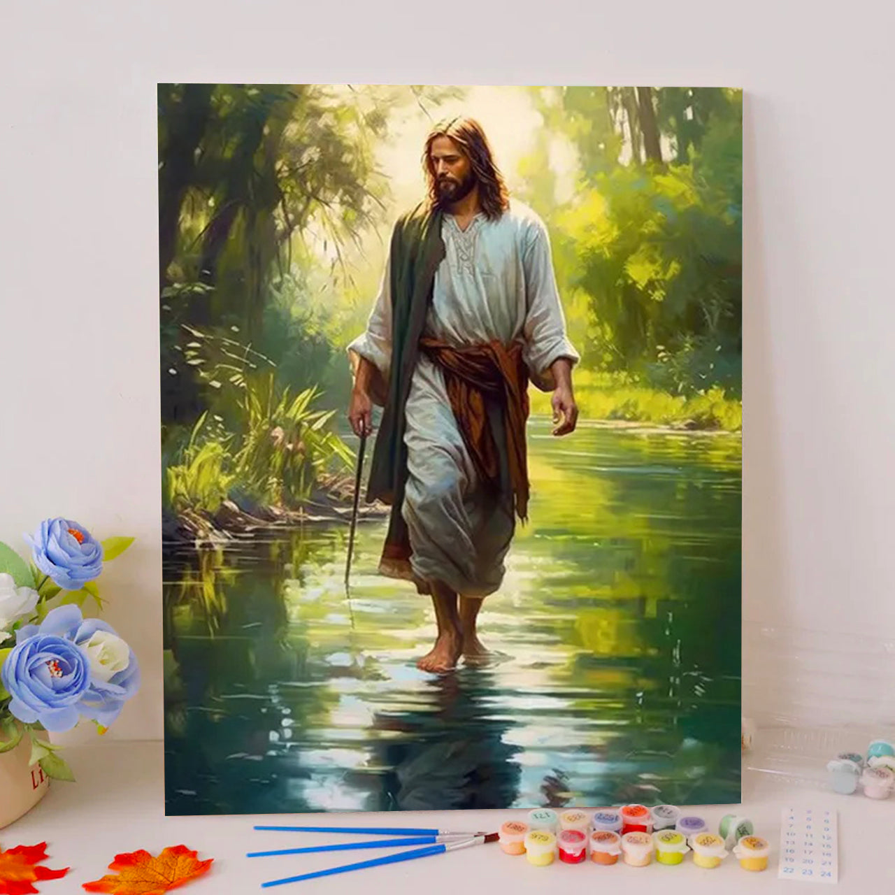 Jesus walking by the stream Paint by Numbers